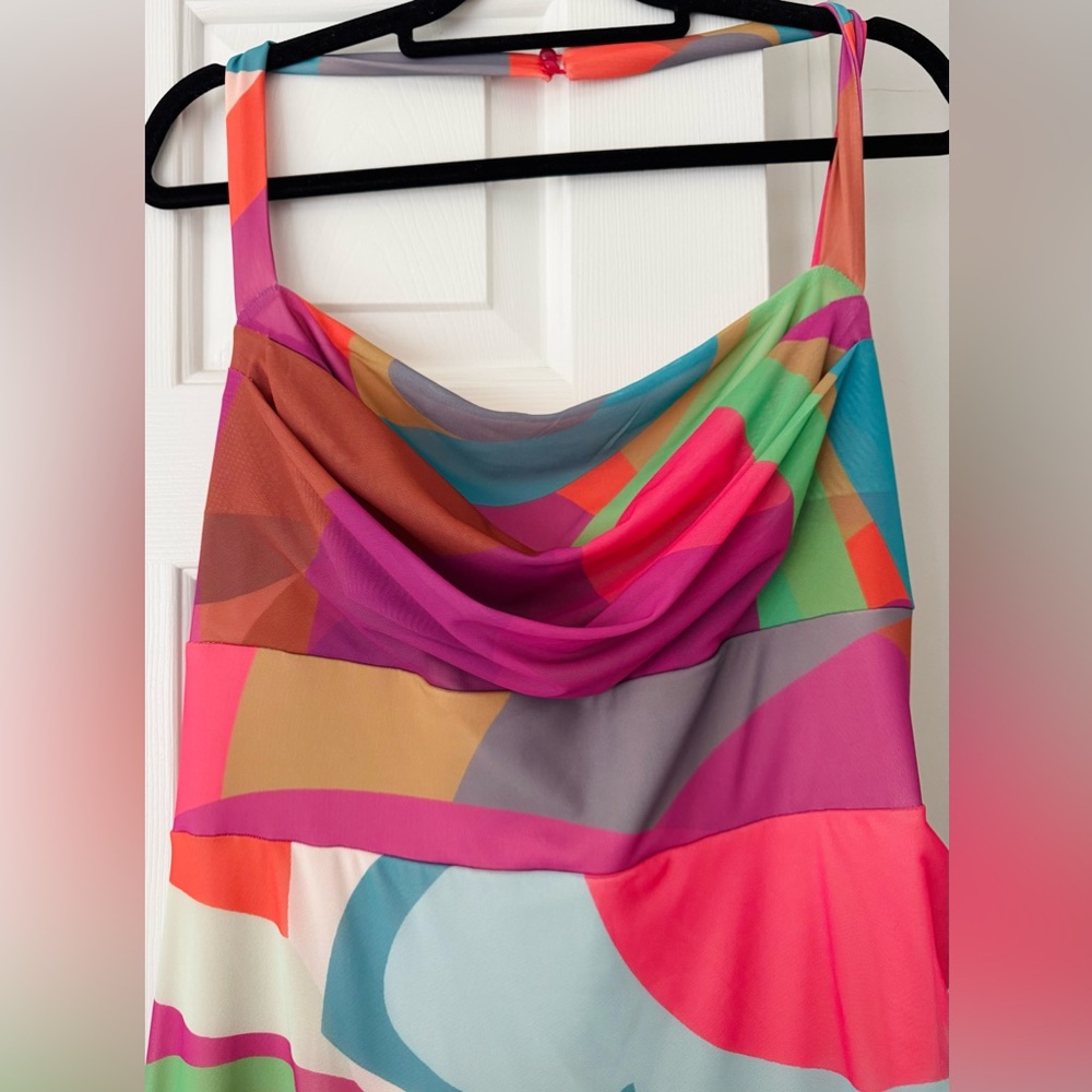 Anthropologie Multicolor Abstract Print Midi Dress - Picture 9 of 15